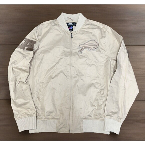 Buffalo Bills Pro Standard Men’s Taupe Light Twill Jacket Size Large - Picture 1 of 10